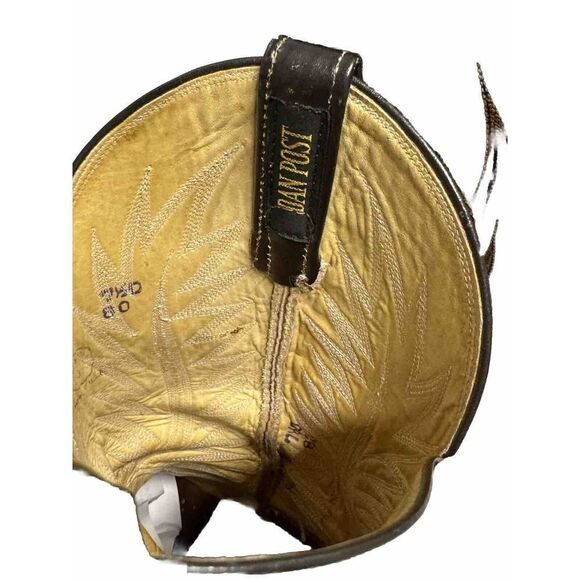 Dan Post Men's Size 7.5 Two Tone Black Brown Leather Western Cowboy Boots - Picture 10 of 14